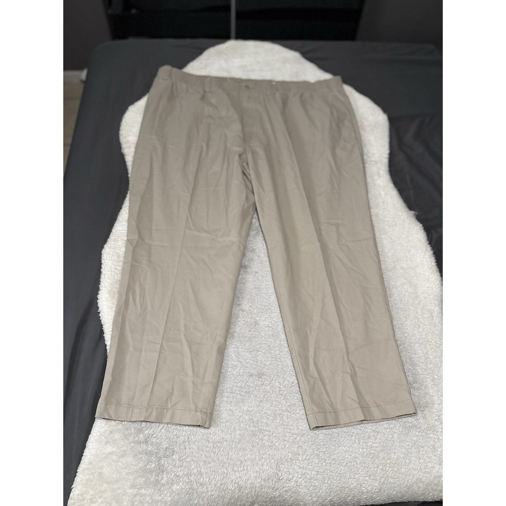 NWT Harbor Bay Elastic Waist Pants Men's Size 4X x 30 Cotton Khaki 52x30